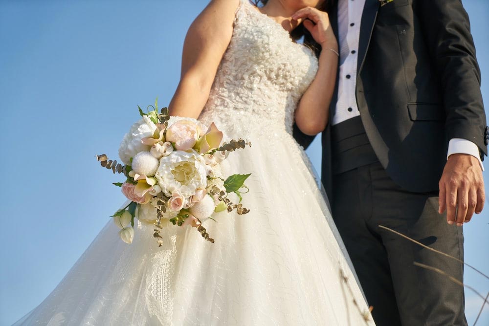 A bride and groom