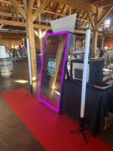 indoor photo booth at a party