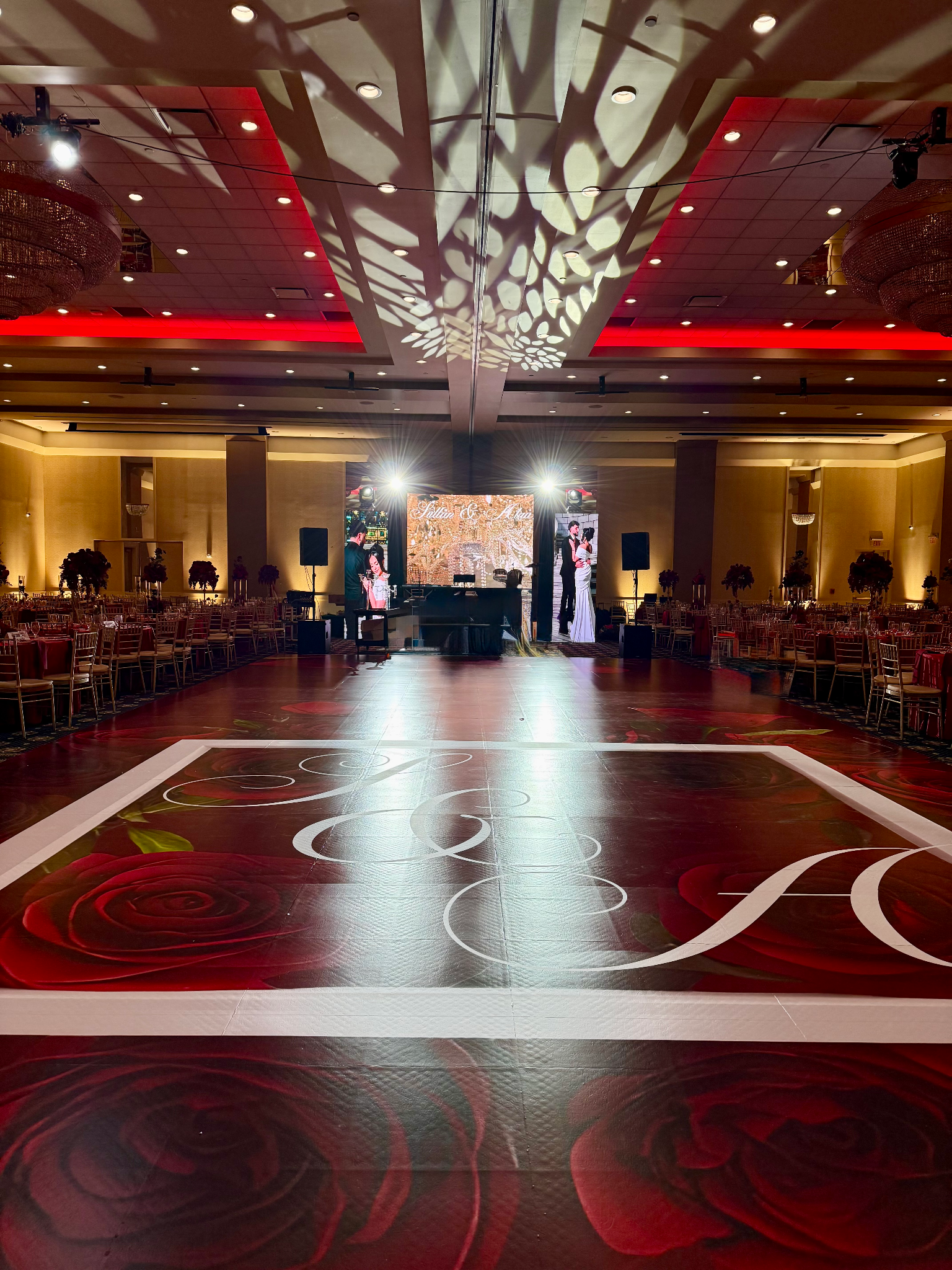 vinyl dance floor wrap at a wedding venue